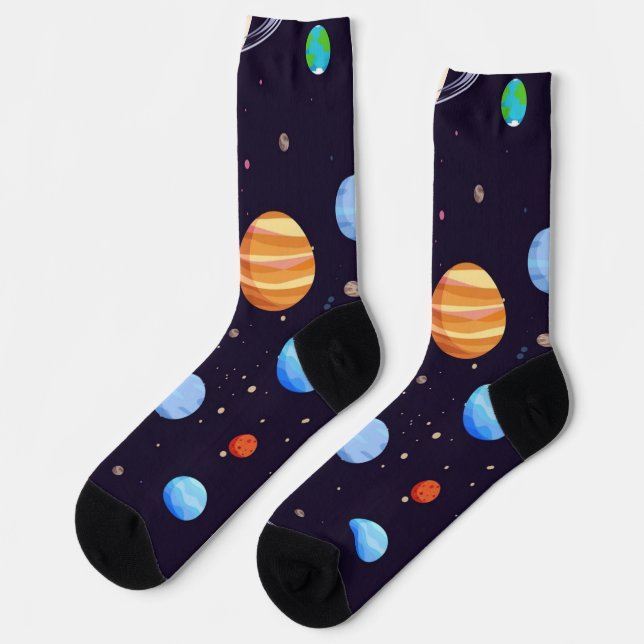 Weltraummuster Socken (Linkes Detail)