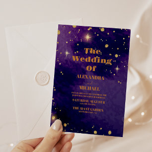 Weltraumnebel Lila Galaxie Hochzeit Einladung