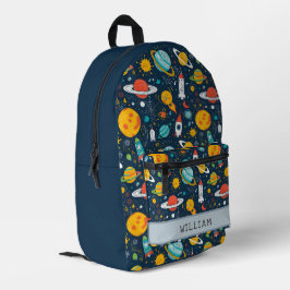 Weltraumobjekt und Raketen Kinder zurück in die Sc Bedruckter Rucksack