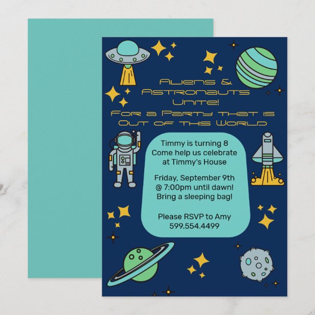 Weltraumparteitag Einladung (Vorne/Hinten)