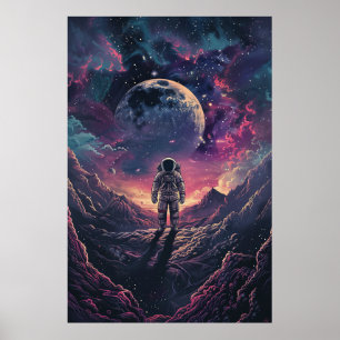 Weltraumplakat erkunden - Astronauten wandern durc Poster