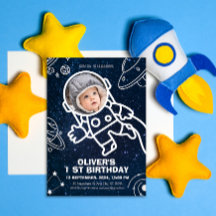 Weltraumplaneten Astronaut 1. Geburtstag
