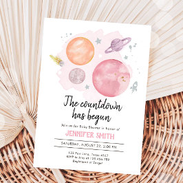 Weltraumplaneten Galaxy Girl Babydusche Einladung