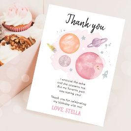 Weltraumplaneten Galaxy Girl Pink Vielen Dank Einladung