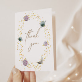 Weltraumplaneten - Mädchen 1. Geburtstag Dankeskarte