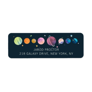 Weltraumplaneten Stars Moon Galaxy Rücksendeadress