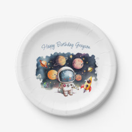 Weltraumplanets Boy Birthday Pappteller