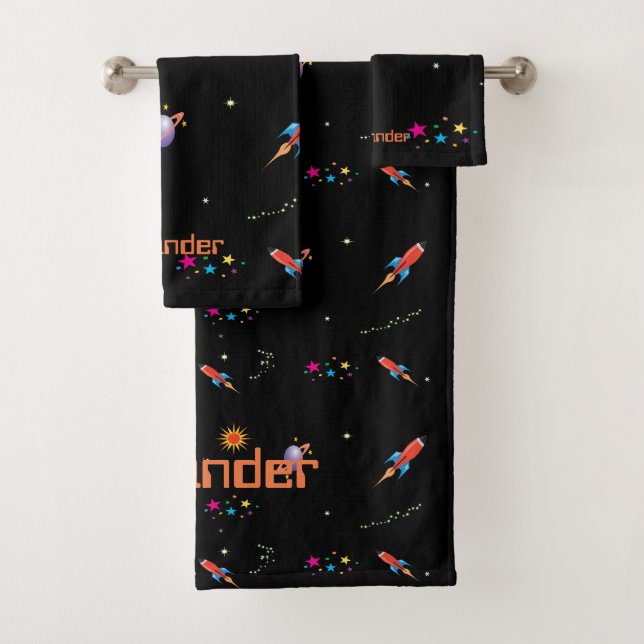 Weltraumrakete für Boys Badhandtuch Set (Insitu)