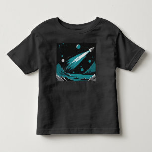 Weltraumrakete – Graues und blaues Toddler-T-Shirt Kleinkind T-shirt