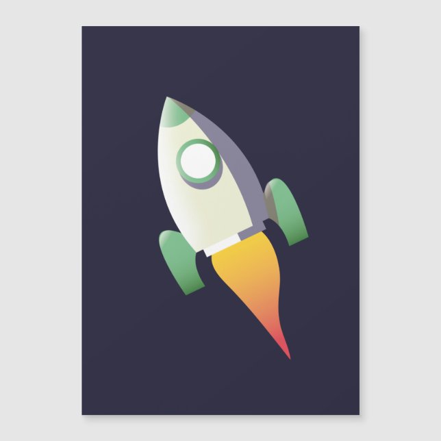 Weltraumrakete Magnetkarte (Vorderseite)