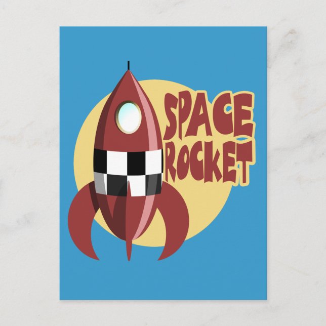 Weltraumrakete Postkarte (Vorderseite)