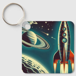 Weltraumrakete Schlüsselanhänger