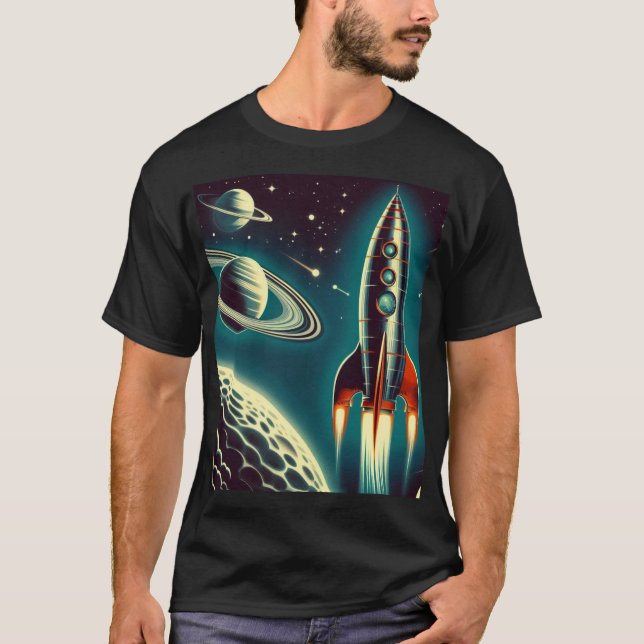Weltraumrakete T-Shirt (Vorderseite)