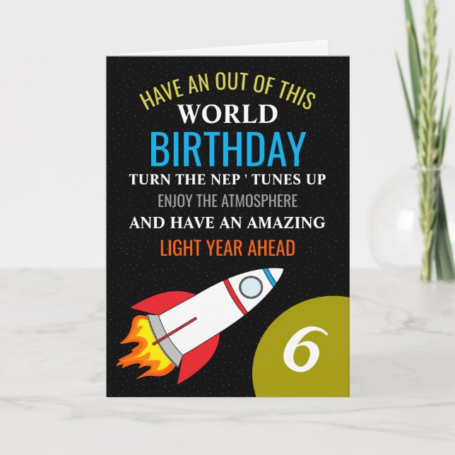 Weltraumrakete zum Geburtstag des Mondes Karte (Vorderseite)