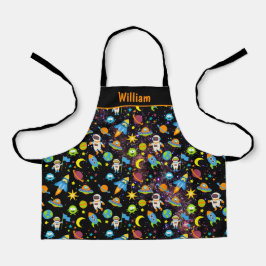 Weltraumraketenplanet schwarz schürze