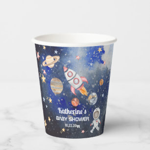 Weltraumraketenplaneten Kinderdusche Pappbecher