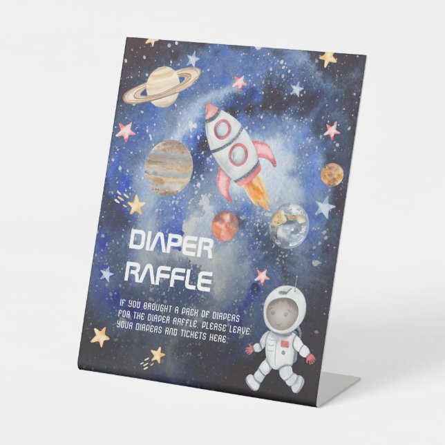 Weltraumraketenplaneten Kinderduschenwühler Sockelschild (Vorderseite)
