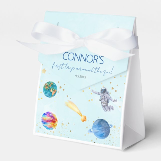 Weltraumraketenplanets Junge Geburtstag Geschenkschachtel (Vorderseite)