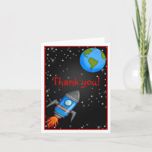 Weltraumraketenschiff Dankeschön Karte