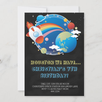 Weltraumraketenschiff Einladungen zum Geburtstag