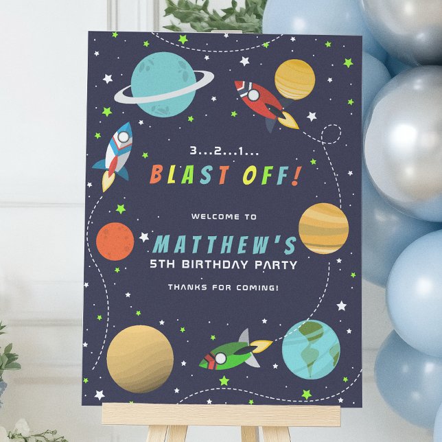 Weltraumraketenschiff Geburtstagsparty Poster (Von Creator hochgeladen)