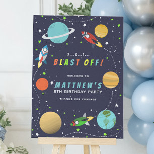 Weltraumraketenschiff Geburtstagsparty Poster