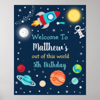 Weltraumraketenschiff Planets Geburtstag Willkomme