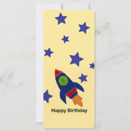 🚀 Weltraumraketenschiff zum Geburtstag glücklich Einladung