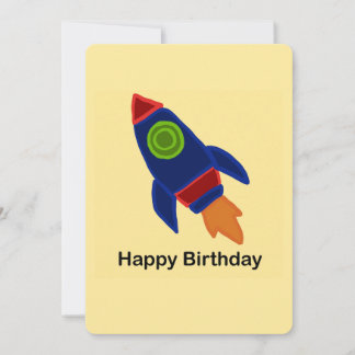 🚀 Weltraumraketenschiff zum Geburtstag glücklich Einladung