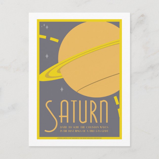 Weltraumreisekarte - Saturn Postkarte (Vorderseite)