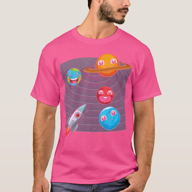 Weltraumreiserocket Galaxy Astronomy Niedlich Pl T-Shirt (Vorderseite)