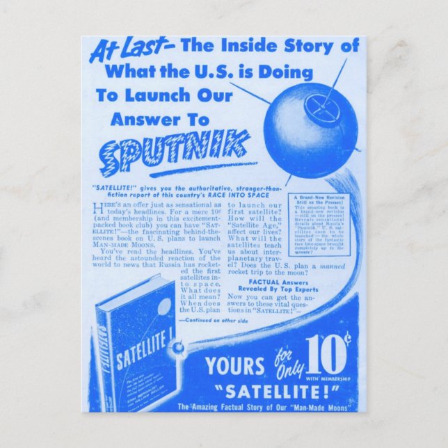 Weltraumrennen Postkarte (Vorderseite)