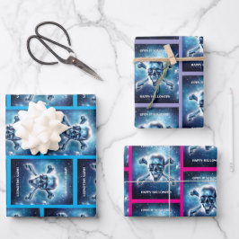 Weltraumschädel. Packpapier Blätter Set