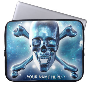 Weltraumschädel. Personalisiert Laptopschutzhülle