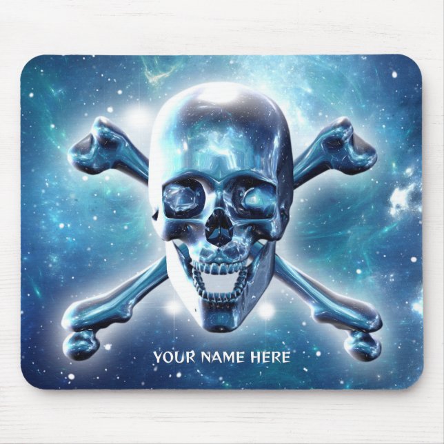 Weltraumschädel. Personalisiert Mousepad (Vorne)