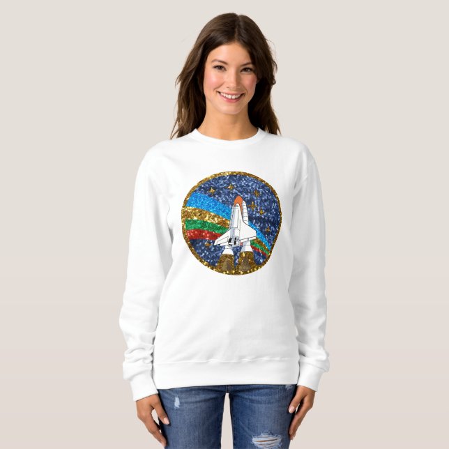 Weltraumschiff Frauen Sweatshirt (Vorne ganz)