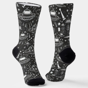 Weltraumschiff-Muster Socken