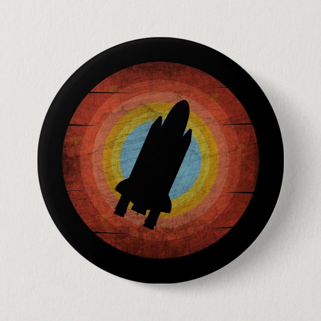 WELTRAUMSCHIFF VINTAGE RETRO BUTTON (Vorderseite)