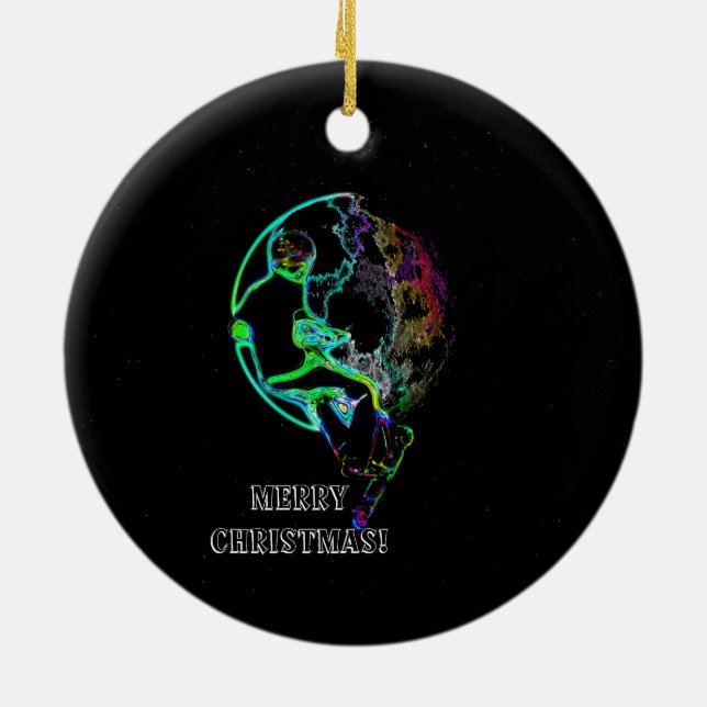 Weltraumschootting - Fliegender Scooter Keramik Ornament (Hinten)
