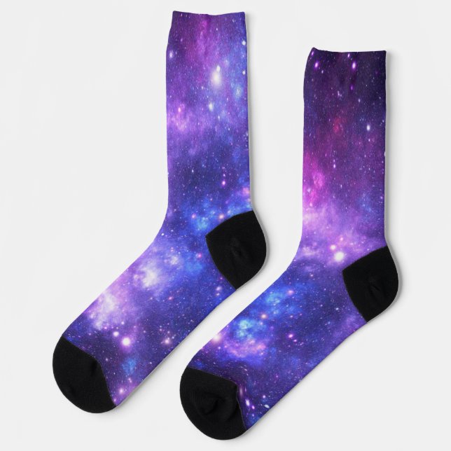 Weltraumsocken - Muster für Lila Raumstationen Socken (Linkes Detail)