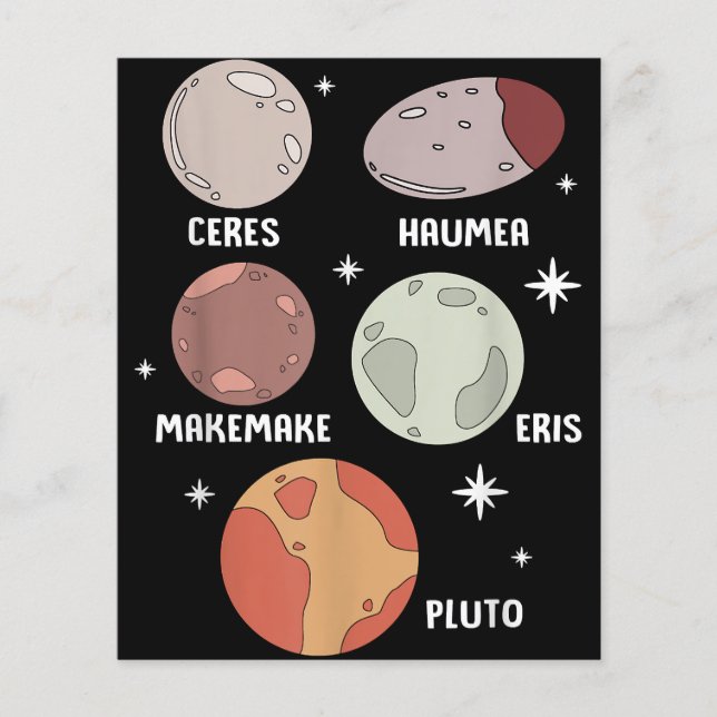 Weltraumsolarsystem Zwergplaneten für Kinder (Vorderseite)