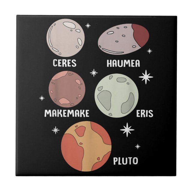 Weltraumsolarsystem Zwergplaneten für Kinder Fliese (Vorderseite)
