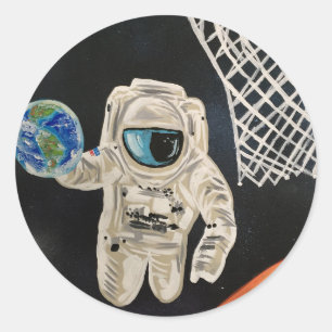 Weltraumspiele Runder Aufkleber