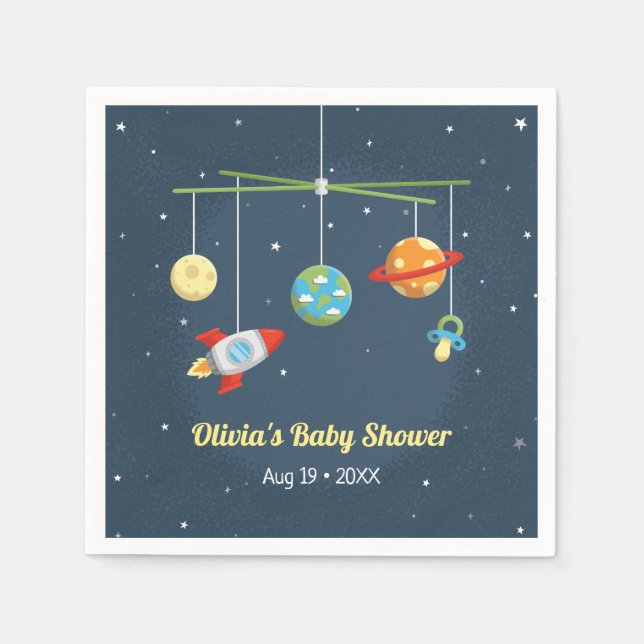 Weltraumspielzeug Babydusche Party - Zubehör Serviette (Vorderseite)