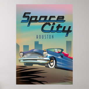Weltraumstadt Houston Poster
