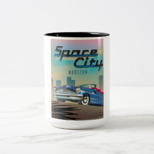 Weltraumstadt Houston Zweifarbige Tasse
