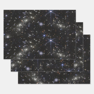 Weltraumstars Galaxien Sonnensystem Geschenkpapier Set