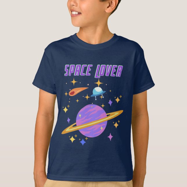 Weltraumstars Mondliebhaber T-Shirt (Vorderseite)