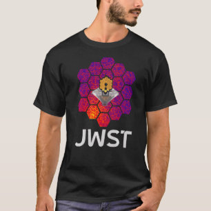 Weltraumteleskop mit Abstraktem Lila Rotspiegel T-Shirt