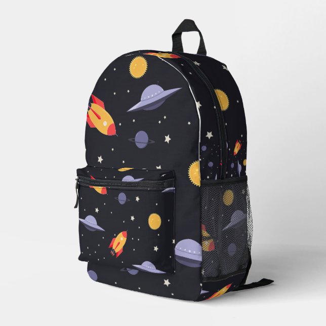 Weltraumthema Bedruckter Rucksack (Rückseitige Ecke Rechts)